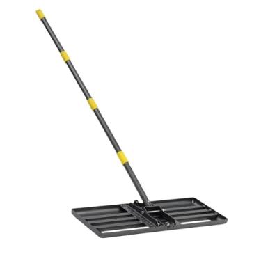 Imagem de MotiveTech Ancinho nivelador de gramado, ancinho de jardim profissional e para nivelar gramados em quintais, campos de golfe e pastagens, L