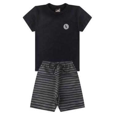 Imagem de Conjunto 2 Peças Infantil Roupa Menino Verão 2025 Básico Kangulu Algod