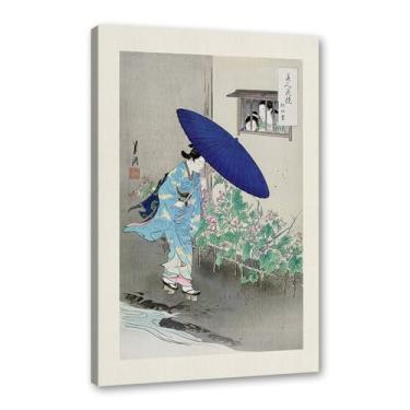 Imagem de Galeria japonesa impressões de arte de parede vintage onda Ukiyo-e pôster Katsushika Hokusai Kanagawa pintura em tela sala de estar decoração de casa (SKU5,20.3x30.5 cm = (20x30cm), emoldurado (tela