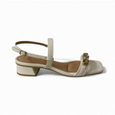 Imagem de Sandália Feminina Vizzano Pedraria 6454.138 Branco Off 34-Feminino