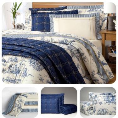 Imagem de Jogo de Cama Lençol Queen 4 Peças 180 Fios Percal Porcelana - Casabord