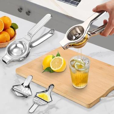 Imagem de Espremedor de limão premium, espremedor grande e resistente para limão, espremedor de frutas cítricas de metal, ferramenta de espremedor de limão, espremedor manual de cítricos