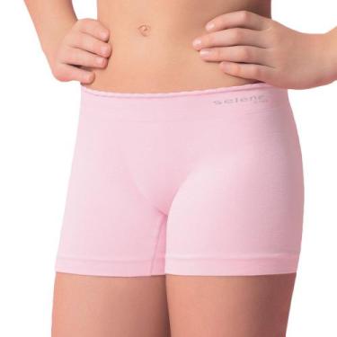 Imagem de Calcinha Boxer Selene Sem Costura Infantil - Rosa, Rosa, 8