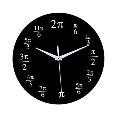 Imagem de Wswqop Relógio de Parede Elements Math - Relógio de Parede Silencioso Sem para Sala de Estar, Escola, Escritório E Sala de Aula, Grau, Tamanho real