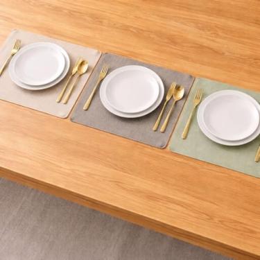 Imagem de Jogo Americano Retangular Pvc Sousplat Mesa Posta Elegante 45x30cm (4, Cinza)