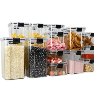 Imagem de Kit de Potes Herméticos para Mantimentos com Vedação e Tampa Plástica BPA Free, Organizadores Empilháveis para Cozinha, Despensa e Armário, Opções de Tamanhos Variados (12un - 2,2 Litro)