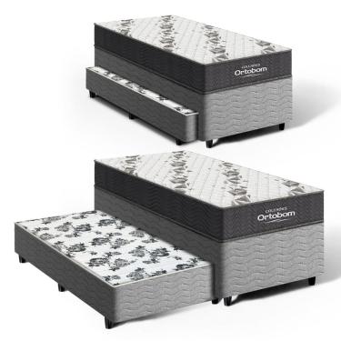 Imagem de Cama Box com Colchão de Espuma D33 Ortobom Airtech 100 + Auxiliar de Espuma Unique Solteiro 88cm