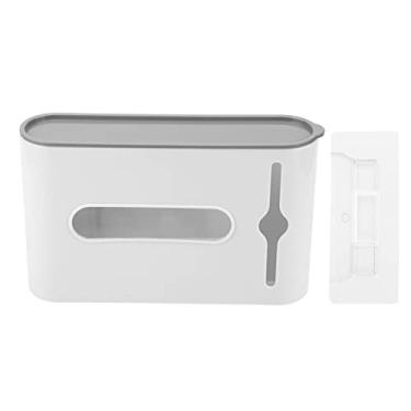 Imagem de CUOFYUNL Dispensador de sacola de compras com design de janela visível, tampa à prova de poeira de grande capacidade, organizador de sacola de plástico para cozinha e quarto (Branca)