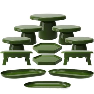 Imagem de Kit Boleira Festa Popi Completo – Kit Decoração Mesa com Cake Popi Mini Cakes Mesas e Bandejas para Festa Aniversário e Casamento(VDO - VERDE OLIVA)