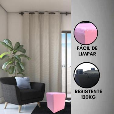 Imagem de Puff Pufe Banqueta Casa Cozinha Chamativo Sala Quarto - Realizar, Rosa