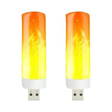 Imagem de Lâmpada LED USB Com Efeito De Chama Dinâmica, Lâmpada De Decoração Par