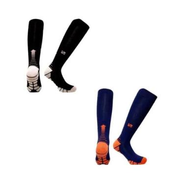 Imagem de Meias De Compressão Masculinas (2, 3 Ou 4 Pares) Para Corrida E Varize