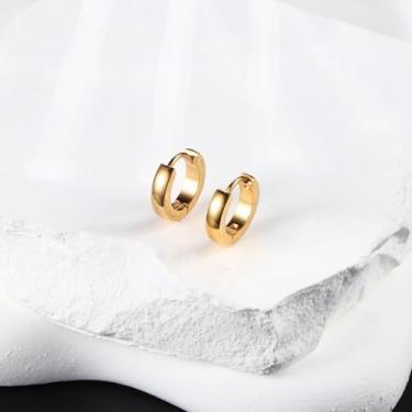 Imagem de Conjunto de brincos masculinos de aço inoxidável, clássicos, pequenos, brincos de hélice, brincos para dormir, prata, ouro, preto, para homens e mulheres, standard, Aço inoxidável, Sem pedra preciosa