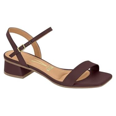 Imagem de Sandália Feminina Vizzano Tira Única, Salto Baixo, Clássica e Confortável (Cacau, BR, Adulto, Numérico, 36)