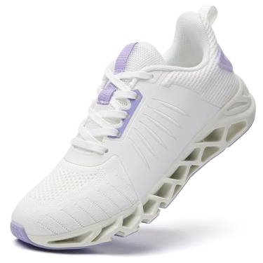 Imagem de TSIODFO Tênis feminino atlético para corrida e caminhada, 033 Branco Roxo, 38