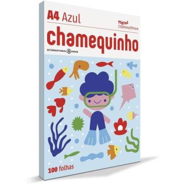 Imagem de Papel Sulfite Chamequinho A4 75g Cores - - Chamex, Azul