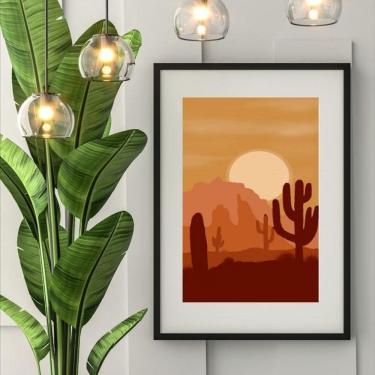Imagem de Quadro Deserto Boho Tons De Marrom - 60X48Cm