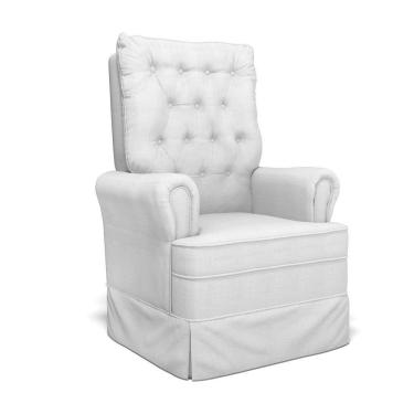 Imagem de Poltrona De Amamentação Com Balanço Laura Linho Base De Madeira - D'rossi Cor Cinza Grosso