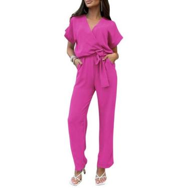 Imagem de Macacão de Uma Peça PRETTYGARDEN Vermelho Rosado XX-GG