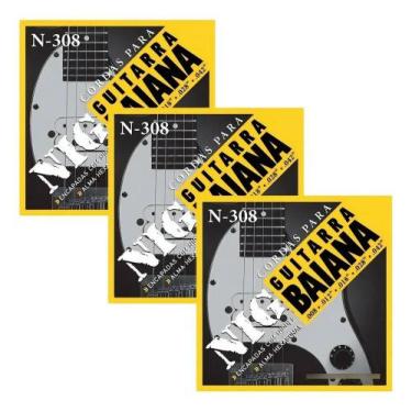 Imagem de KIT 3 Encordoamento Nig N-308 Aço Para Guitarra Baiana