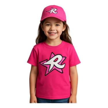 Imagem de Kit Infantil Rosa Emilly Vick Camiseta Boné Estrela, Rosa, G