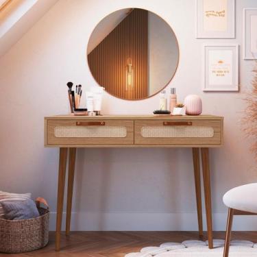 Imagem de Penteadeira 1 Gaveta Retrô 100cm X 53,6cm X 77cm Olmo - Metta Mobili