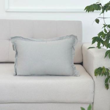 Imagem de Capa de Almofada em Linho com Aba 45x30 Cinza Claro - AMOFADAS