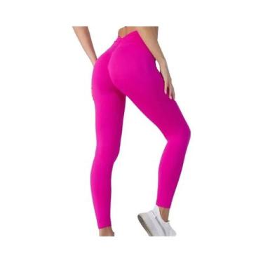 Imagem de Calças De Yoga Femininas De Cintura Alta Em V, Ajustadas E Elásticas P