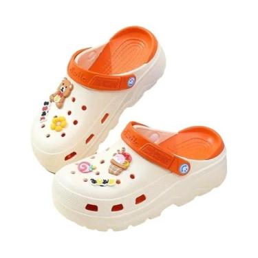 Imagem de Sandálias Femininas De Verão Com Salto Grosso E Solado Perfurado Para 