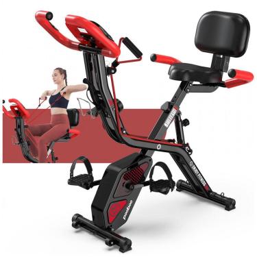 Imagem de Bicicleta de exercício dobrável. Máquina de bicicleta estacionária de fitness dobrável. Bicicleta de ciclismo interna