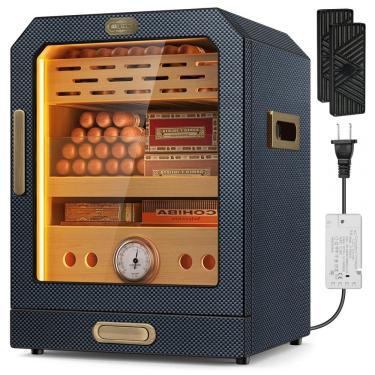 Imagem de Umidor para charutos: Armário de Charutos SEMKONT com Design Elegante e Capacidade para 100-150 Charutos de Fibra de Carbono