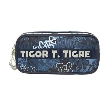 Imagem de Estojo Escolar Duplo Pacific Tigor T Tigre Street Azul Brilha no Escur