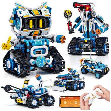 Imagem de Kit Robótico Glikid 5 em 1 com Controle APP e Controle Remoto - Brinquedo Educativo STEM para Crianças a partir de 8 Anos