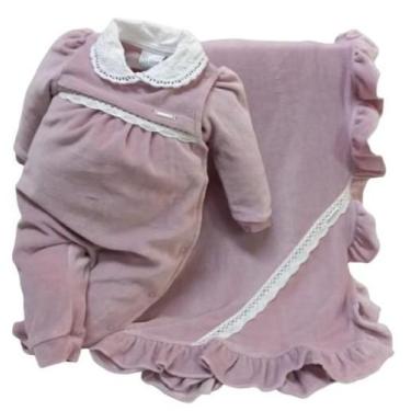 Imagem de Saída Maternidade Plush Inverno Bebê Menina Paraiso Rf 16136, Lavanda,
