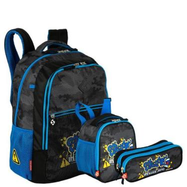 Imagem de Kit Mochila Grande mais Lancheira Grande e Estojo 2 Compartimentos Ses