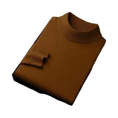 Imagem de Suéter Masculino De Tricô Gola Alta Quente Para Outono/Inverno Com Man