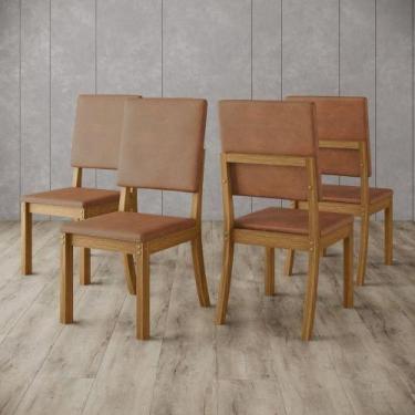 Imagem de Kit 4 Cadeiras De Jantar Estofadas Milla Plus - Nature - Corano Carame