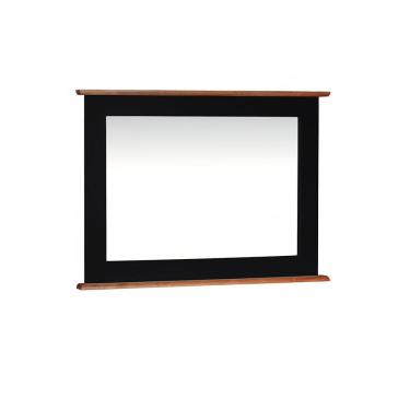 Imagem de Espelheira para Banheiro Retangular Dália 3060-80 Linz Móveis - Preto/Imbuia Glazer