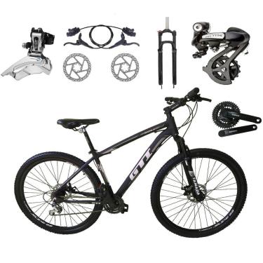 Imagem de Bicicleta Aro 29 GTI Roma Câmbios Shimano Altus 24v K7 Alumínio Freios Hidráulicos Garfo Com Trava - Preto\Cinza