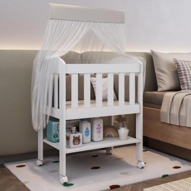 Imagem de Mini Berço com Colchão Bia 100% MDF Branco Carolina Baby