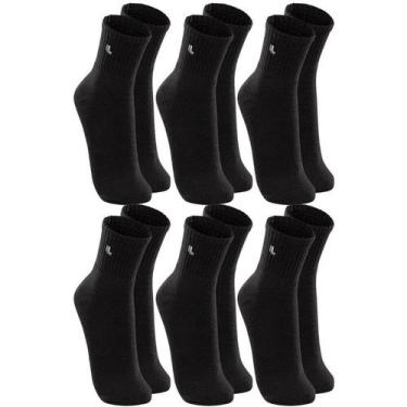 Imagem de Kit Meias Masculina Meia Lupo Cano Médio 6x Pares -, Todas pretas, 41-