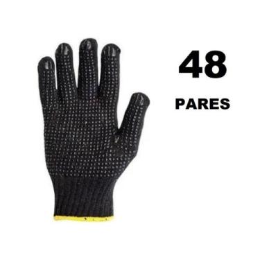 Imagem de 60 PARES Luva pigmentada preta algodão- KIT REVENDEDOR - 36, 48, 60 PA