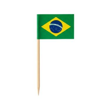 Imagem de Palitinhos Bandeira Brasil Decoração Copa do Mundo - 100 Un - POPPER