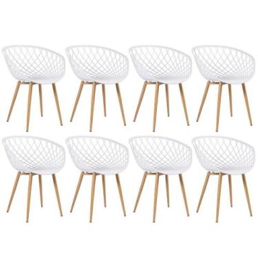 Imagem de Laraz Home Decor, Kit 8 Cadeiras Clarice Nest Sidera com Apoio de Braç