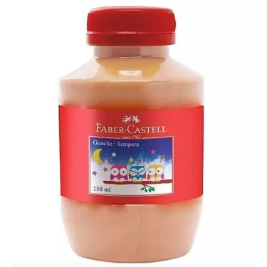 Imagem de Tinta Guache Escolar Faber-Castell Marrom Creme com Cores Vivas e Miscíveis Pote 250ML 1 Unidade