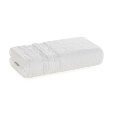 Imagem de Toalha Rosto Unika Karsten Algodão Felpuda 48x80cm Cor:Titanio, Branco