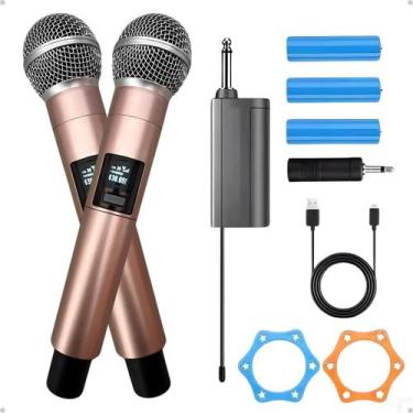 Imagem de Microfone Duplo Sem Fio UHF Profissional, Alta Qualidade, Receptor Com
