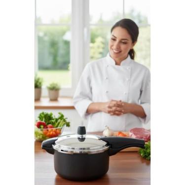 Imagem de 2x Panela Pressão 6L 24cm Preta: Cozinha Rápida e Segura - Congratulat