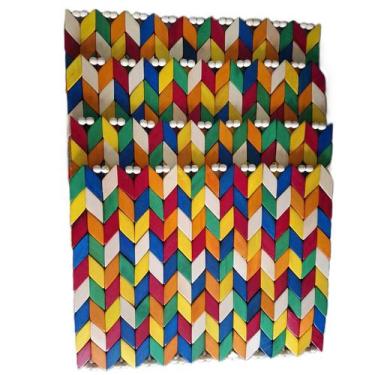 Imagem de Kit 4 Bases Descanso Panela Madeira Retangular Colorida 27cm x 21cm - 