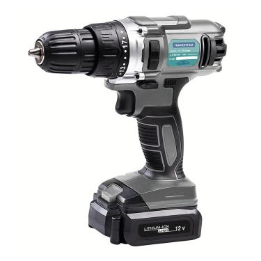 Imagem de Parafusadeira Furadeira Tramontina Doméstica 12V com Maleta Bateria Íons de Lítio Cinza e Preto Bivolt